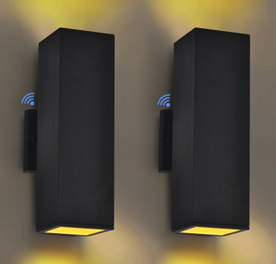 Modern LED Outdoor Wall Sconce Lights 2 Pack, Black, IP65, UL Listed