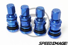 4x Authentic Rays Wheels Volk Racing Te37 Ce28n Ze40 Blue Valve Stem Set