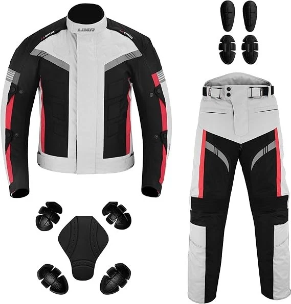 Motorcycle Men Racing Armoured Waterproof Textile Trousers Jacket Motorbike Suit