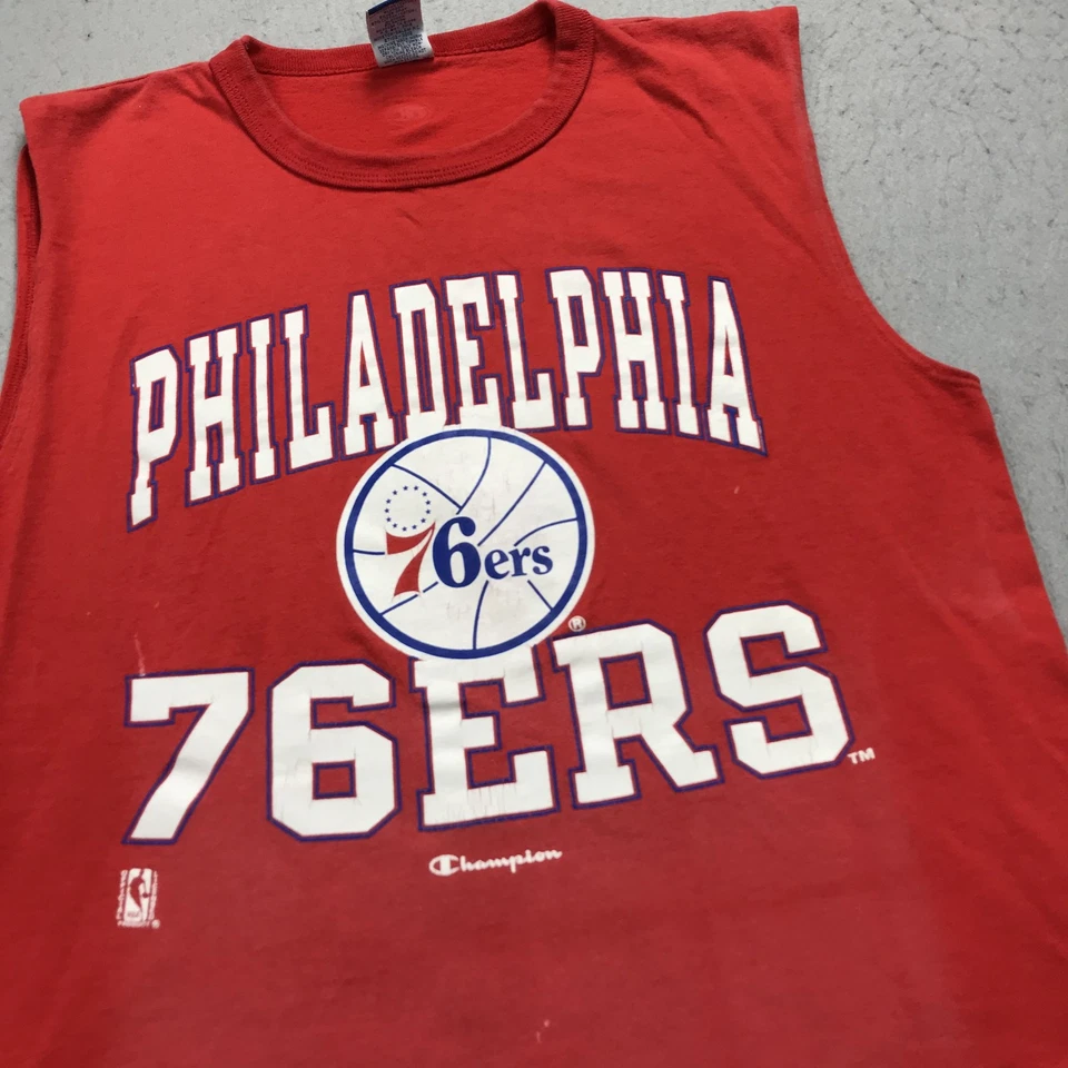 Camisa DE COLECCIÓN Philadelphia 76ers Para Hombres Grande Campeón Sin Mangas Entrenamiento Tanque 90 Foto 3 de 4