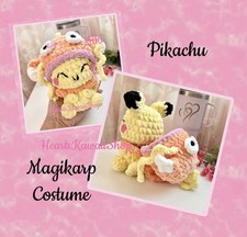 MADE 2 ORDER: PIKACHU in MAGIKARP HALLOWEEN Costume Pokemon Crochet Plush Toy