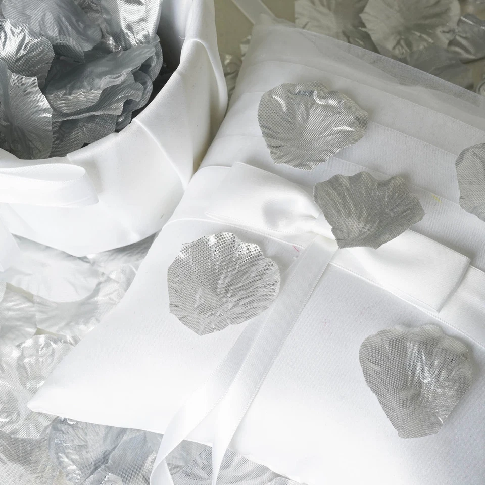 2000 Silver Silk Rose PETALS Wedding Party Light Gray Supplies Light Gray SALE - Image 3 of 4