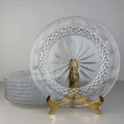 Set Of 4 Vintage Waterford Crystal Diamond Cut Colleen Luncheon plates 8"