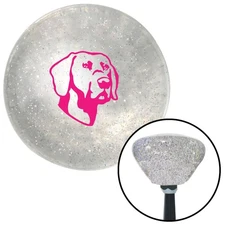 Pink Dog Clear Retro Metal Flake Shift Knob w/ M16x1.5 Insert Shifter Auto Brody