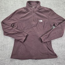 The North Face 1/4 Zip Pullover Womens Large Plum Fleece Sweatshirt Jacket
