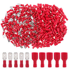 100pcs Mix of Red Male & Female Spade Crimp Electrical Terminal Wire connectors