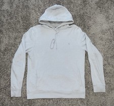 AllSaints Men Raven Oth Hoodie Luxury Large Pullover Drawstring Ramskull Logo