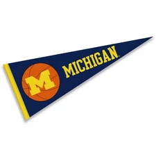 Michigan Team University Wolverines 12 in X 30 in Basketball Pennant