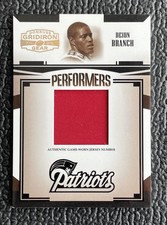🔥DEION BRANCH 2005 DGGP GAME USED RED JERSEY NUMBER PATCH #'d /55!🔥PATRIOTS!