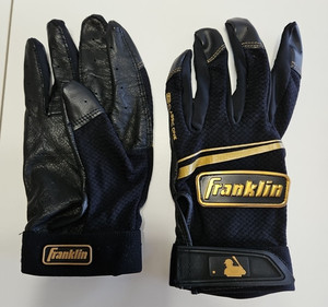 Franklin Sports MLB Classic One Baseball Batting Gloves - Black Gold Adult