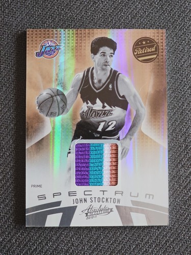 2011 Spectrum #114 John Stockton 4 Color Game Used Patch /25 SSP Rare Jazz
