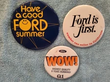 3 Large Ford Motor Co. Pinbacks-All For 1 Price-Very Collectible