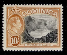 DOMINICA GVI SG108a, 10s black & orange-brown, LH MINT. Cat £30.