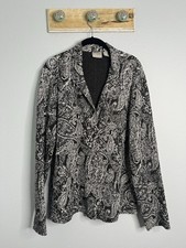 Chico's Travelers Blazer Size 3 Crinkle Textured Pockets Black /White
