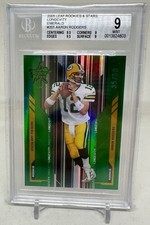 2005 LEAF ROOKIES & STARS LONGEVITY EMERALD RC AARON RODGERS SP /50 BGS 9 MINT