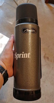 ALADDIN Metal Thermos 1 Quart Hot or Cold ''Sprint'' Logo Made USA Vintage