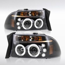 Fit 1997-2004 Dodge Dakota 1998-2003 Durango Black Led Halo Projector Headlights Fit 1997-2004 Dodge Dakota 1998-2003 Durango Black Led Halo Projector Headlights