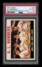 1964 Topps Set-Break #331 A.L. Bombers Maris, Cash, Mantle, Kaline PSA 6.5