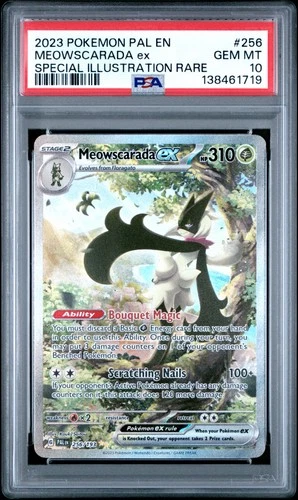 Pokémon Paldea Evolved Meowscarada EX Sir #256 PSA 10