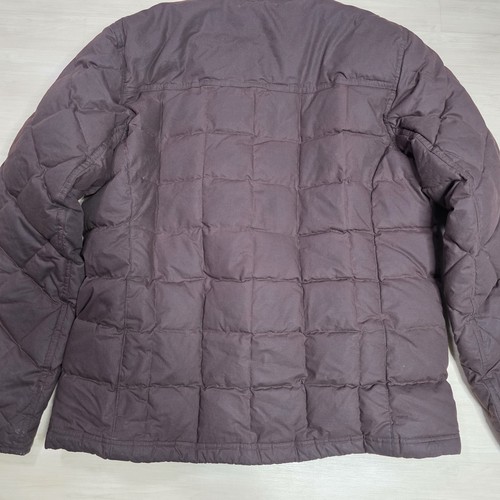 L.L.Bean Upcountry Waxed Cotton Down Jacket British Millerain Maroon Size Medium - Picture 13 of 14