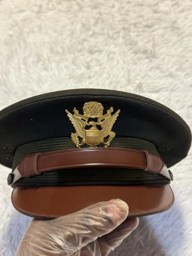 ww2 US Army military uniform dress visor cap Officer hat Exchange Bldg.