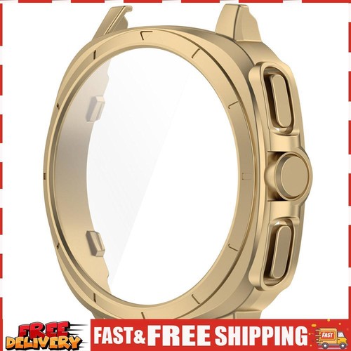 Do Samsung Galaxy Watch 7 44mm PC HardCase + szkło hartowane (szampańskie złoto) SN9F