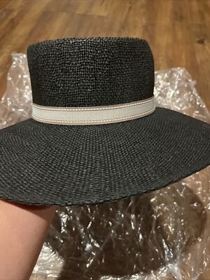 J.Crew Contoured-crown straw boater hat S/M BH866 NWT J. Crew Contoured-crown straw boater hat M/L | eBay main image 3
