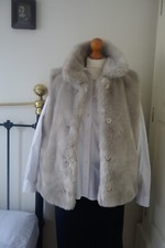 Frank Eden Gilet Faux Fur Beige Size 12