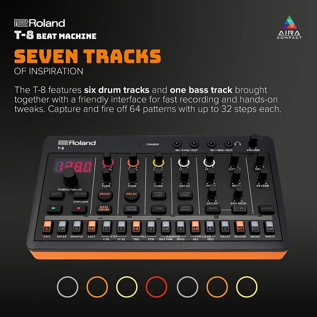 鍵盤楽器 Roland AIRA Compact T-8 BEAT MACHINE Roland - T-8 | Beat Machine