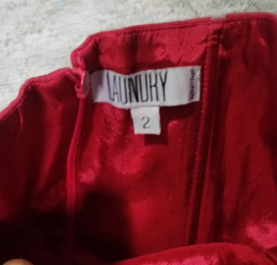 Laundry Shelli Segal Strapless Dress 2 Pink A-Line Ruffles 90s Y2K Vintage USA - Image 4 of 4