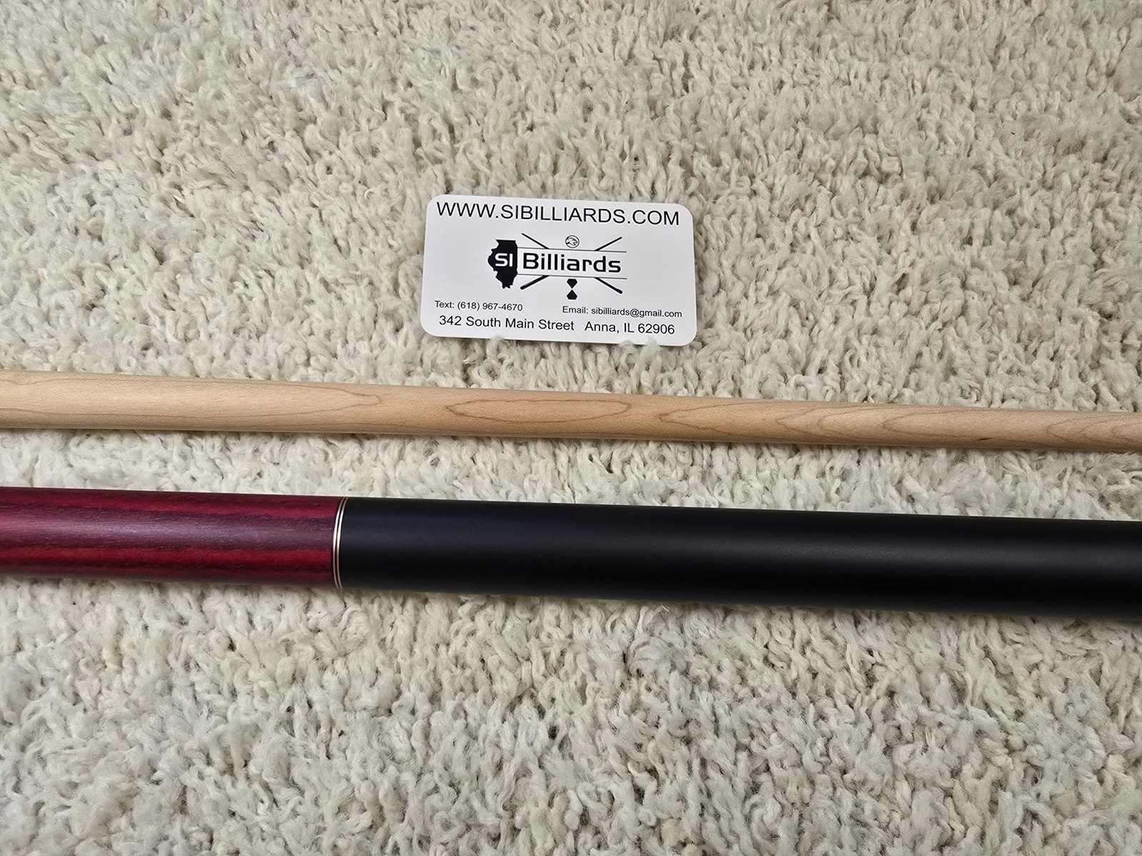 K2 Pool Cue KL119 Red Exotic Wood With Dual Copper Rings! 12.5 mm Shaft!