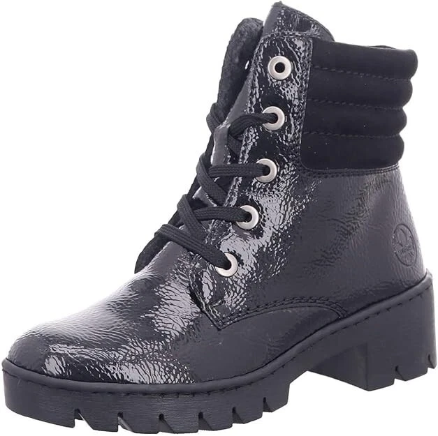 Rieker Damen Winter  Stiefel, Schnürer  Gr. 42 Lack/schwarz gefüttert - Bild 1 von 4
