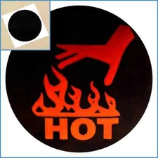 Reversable Hot Surface Indicator Stickers / Labels, 122°F (50°C) Activation Temp
