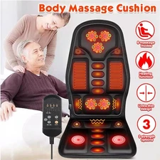 8 Modes Massage Seat Cushion Heated Back Neck Body Massager Chair For Home & Car