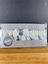 VINTAGE WILTONS BRIDAL GARTER WHITE CRYSTAL HEART SATIN LACE