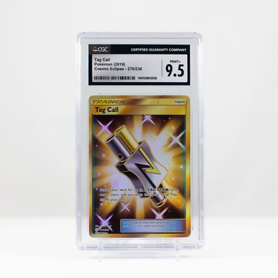 2019 Pokemon Tag Call Secret Rare Gold Cosmic Eclipse 270/236