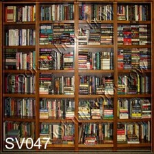 8'x8' CP Wooden Bookcase Scenic Microfiber Fabric background backdrop SV047