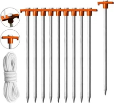 USA Galvanized Non-Rust Camping Family Tent Pop up Tent Stakes Ice Tools Heavy D