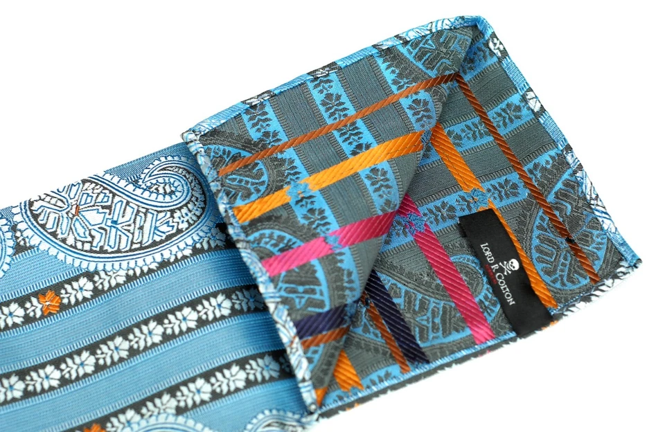Lord R Colton Masterworks Pocket Square - Sannibel Topaze Stripe Silk - New - Image 2 of 2