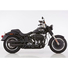 FALCON Double Groove Slip on passend für schwarz-matt Harley davidson SOFTAIL 