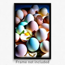 Pixel Art Poster - Uncommon Eggs (8 Bit Psychedelic Trippy Video Game Print)