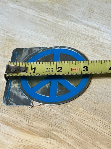 Vintage 1960's NOS Original Peace Sign Sticker Metallic Silver Blue 3" - Picture 4 of 4
