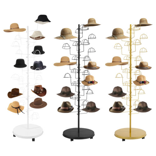 Metal Hats Display Stand Hat Storage Stand Freestanding Hat Rack w/ 25 Hooks - Picture 3 of 56