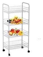Bathroom Rolling Cart 4 Tier Trolly Rack Kitchen Laundry Storage Organizer White Bathroom Rolling Cart 4 Tier Trolly Rack Kitchen Laundry Storage Organizer White