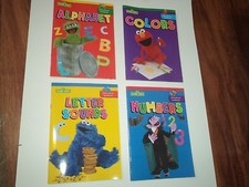 Sesame Street Four Educational Workbooks Colors Alphabet Letter Sounds  Numbers