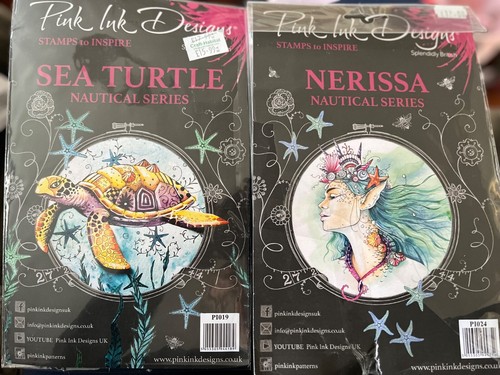 PINK INK DESIGNS 2 Stamps Turtle & Narissa Nautical Themed