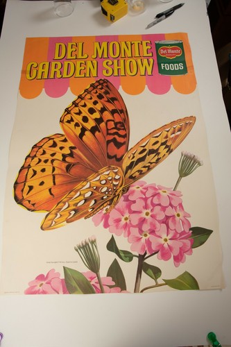 Del Monte Garden Show Butterfly Advertising Bi-Fold Poster (PSTR-3) Sign 70x24.5 - Foto 5 di 12