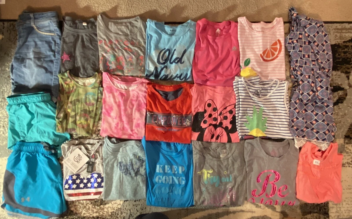 Huge Lot of 20 Summer Little Girls Clothes Size XL Extra Large Brand Names  1 NWT