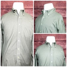 Brooks Brothers Traditional Fit Non Iron Mens Shirts L/S Checker Green Size 16