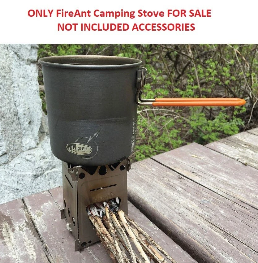 Estufa de camping EmberLit FireAnt tiendas de acero inoxidable plana varias opciones de combustible EE. UU. Foto 3 de 3